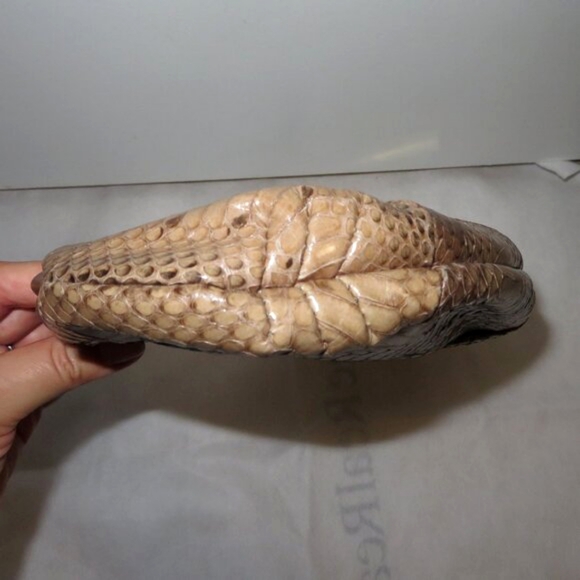 Furla Python Embossed And Smooth Leather Oversized Clutch - Picture 10 of 16